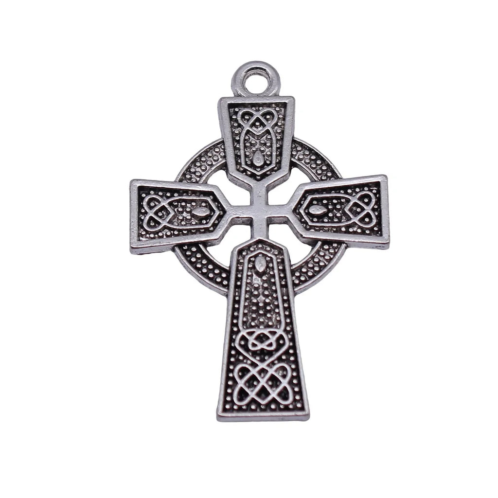 40x27mm 4.1g Antique Silver Zinc Alloy Celtic Knot Cross Charm Pendant for DIY Necklace Jewelry Making