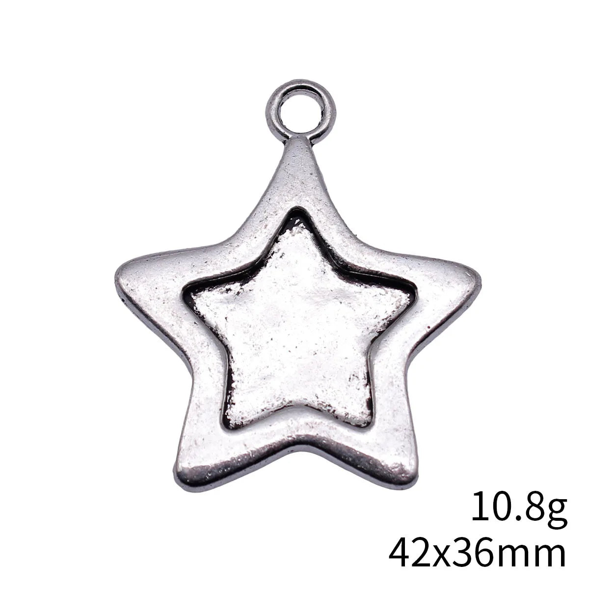 42x36mm 10.8g Antique Silver Zinc Alloy Thick Five Point Star Charm Pendant for DIY Necklace Making