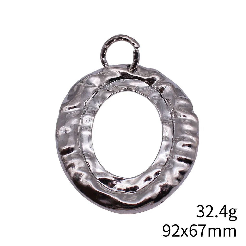 92x67mm 32.4g Antique Silver Zinc Alloy Double Oval Ring Charm Pendant for Statement Necklace Making