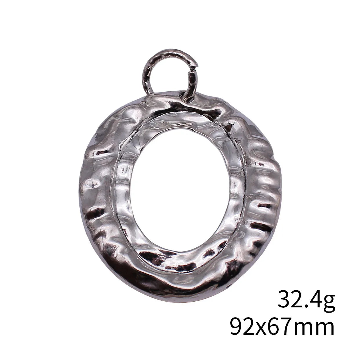 92x67mm 32.4g Antique Silver Zinc Alloy Double Oval Ring Charm Pendant for Statement Necklace Making