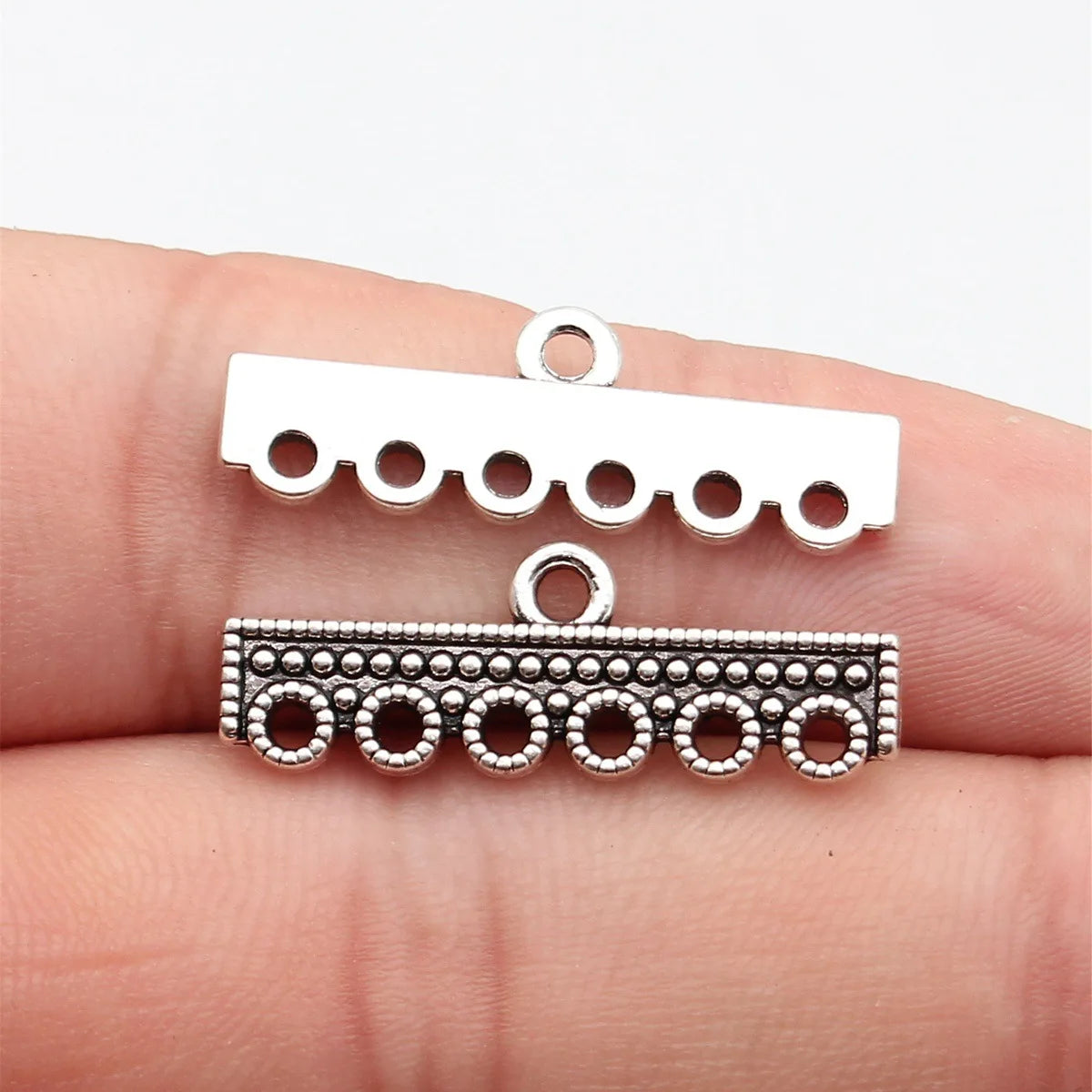 30x10mm 1.7g Antique Silver Zinc Alloy Long Bar Earring Connector Charms for DIY Earring Making