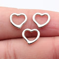 11x10mm 0.35g Silver Tone Zinc Alloy Hollow Heart Charm Pendant for DIY Necklace Bracelet Jewelry