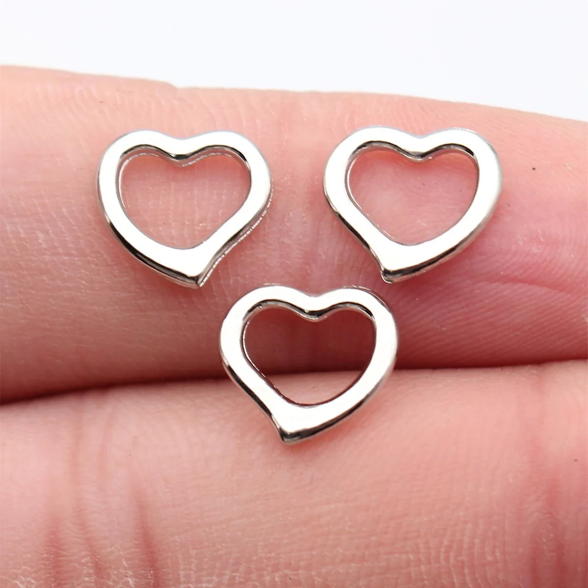11x10mm 0.35g Silver Tone Zinc Alloy Hollow Heart Charm Pendant for DIY Necklace Bracelet Jewelry