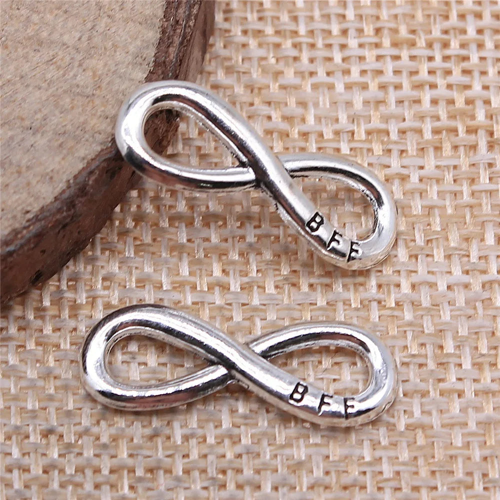 8x24mm 1g Multicolor Zinc Alloy BFF Infinity Symbol Connector Charm for Bracelet Making