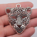56x50mm 10.7g Multicolor Zinc Alloy Leopard Head charm pendant for DIY necklace bracelet jewelry making