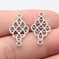 25x14mm 0.9g Antique Silver Zinc Alloy Hollow Geometric Connector Charm for DIY Bracelet Jewelry Making