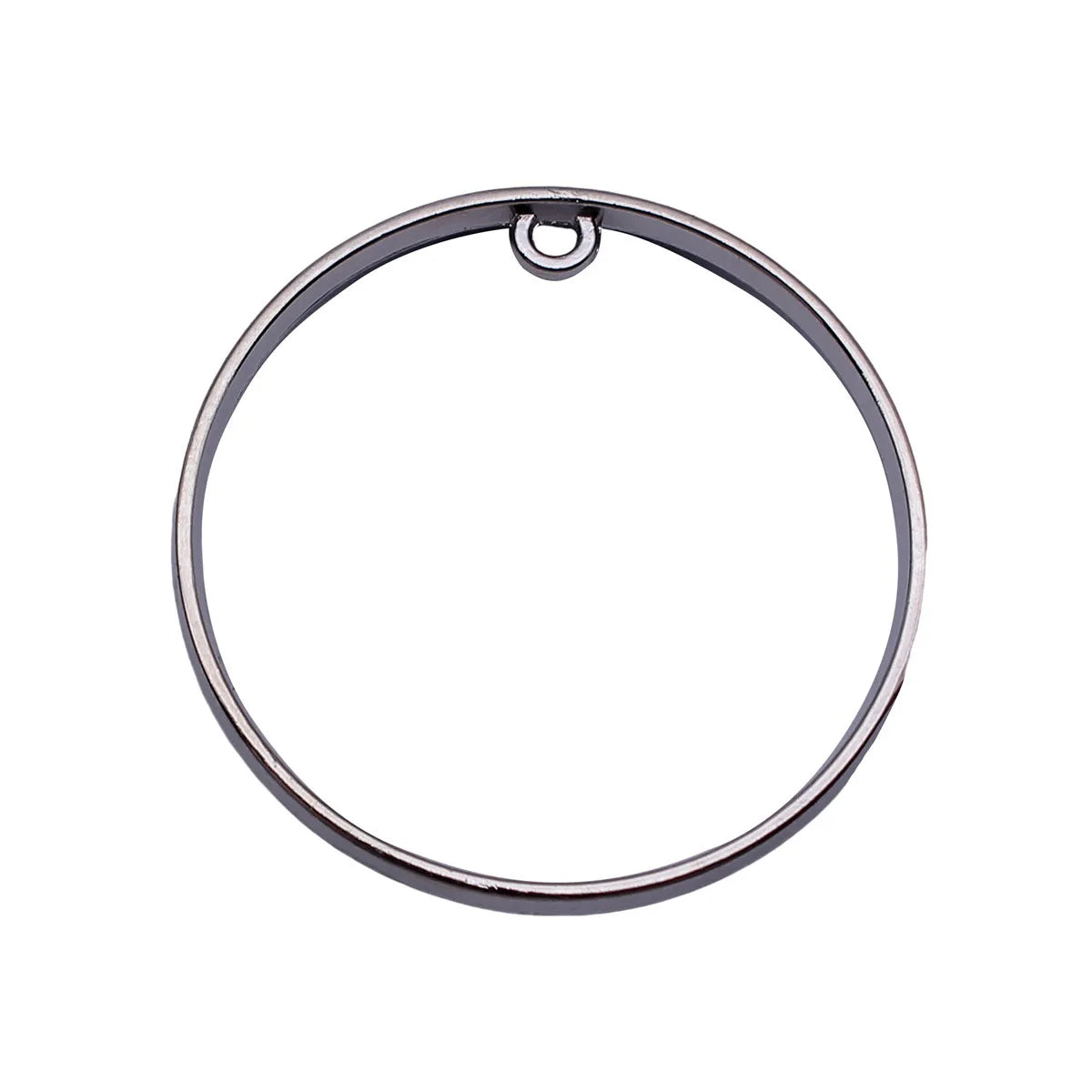 40x40x4mm 4.3g Silver Tone Zinc Alloy Round Ring Charm Pendant for DIY Necklace Bracelet Making