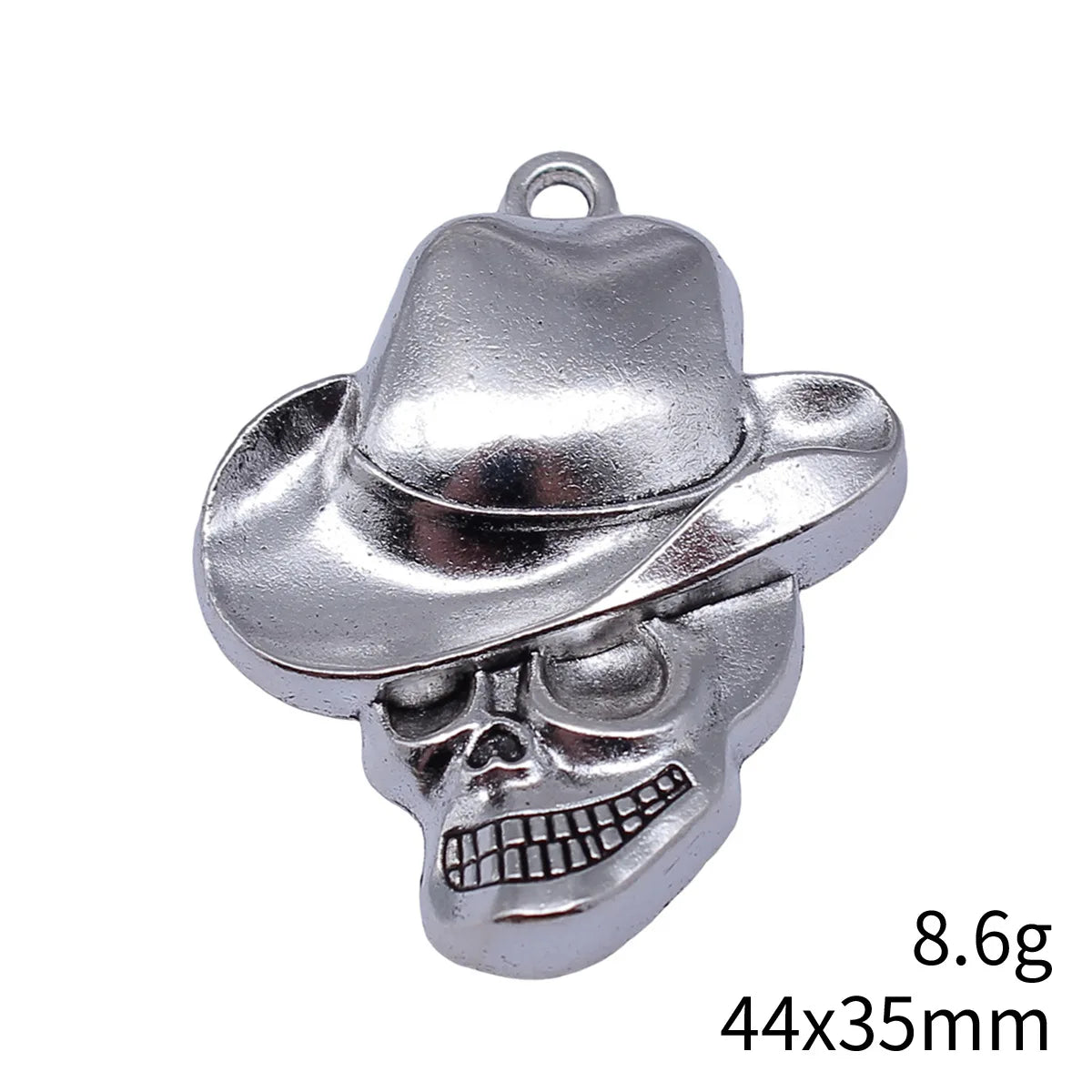 44x35mm 8.6g Multicolor Zinc Alloy Hat Skull Head Charm Pendant for DIY Necklace Jewelry Making