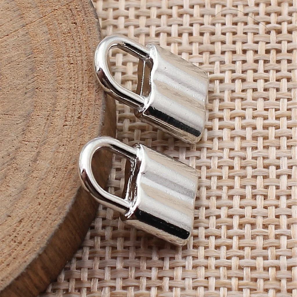 16x10x3.8mm 2g White K Finish Zinc Alloy Smooth Lock charm pendant for DIY bracelet necklace jewelry