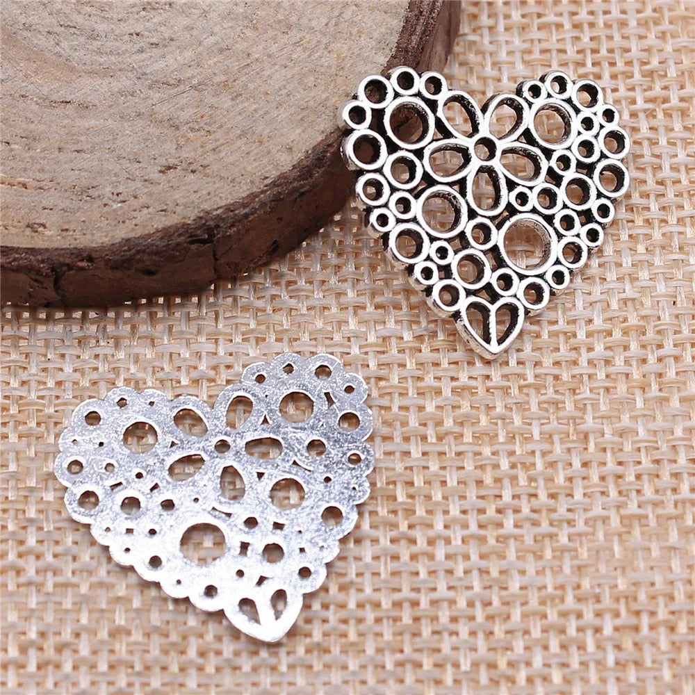 23x25mm 1.6g Multicolor Zinc Alloy Heart Charm Pendant for DIY Bracelet Necklace Jewelry Making