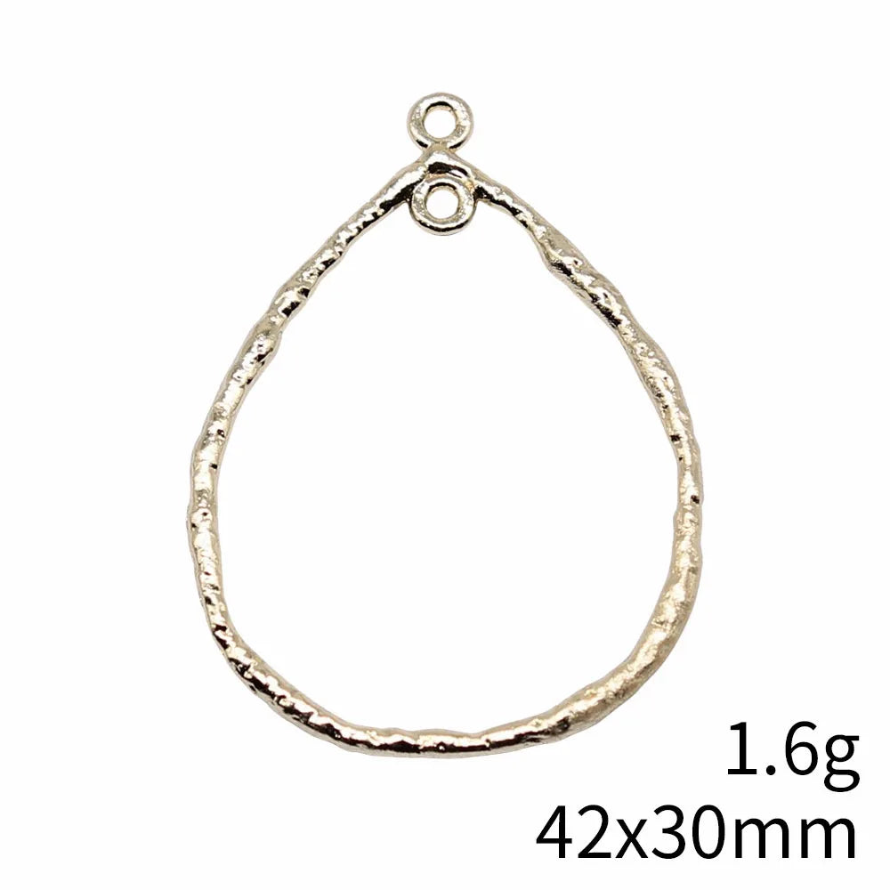 42x30mm 1.6g KC Gold Zinc Alloy Waterdrop Teardrop Earring Connector Charm for DIY Earrings Jewelry Making