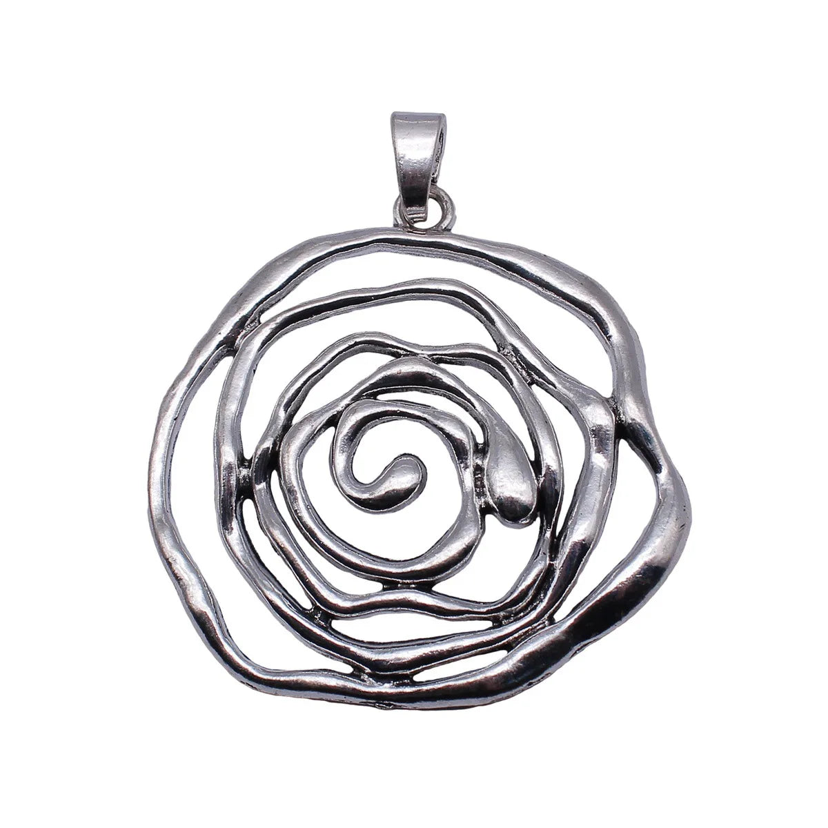 84x71mm 29.8g Antique Silver Zinc Alloy Hollow Flower Charm Pendant for DIY Necklace Making