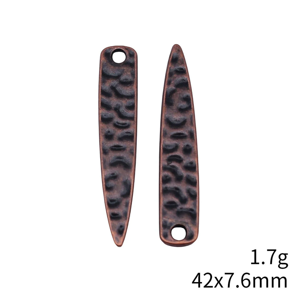 42x7.6mm 1.7g Antique Copper Zinc Alloy Hammered Cone Charm Pendant for DIY Necklace Jewelry Making