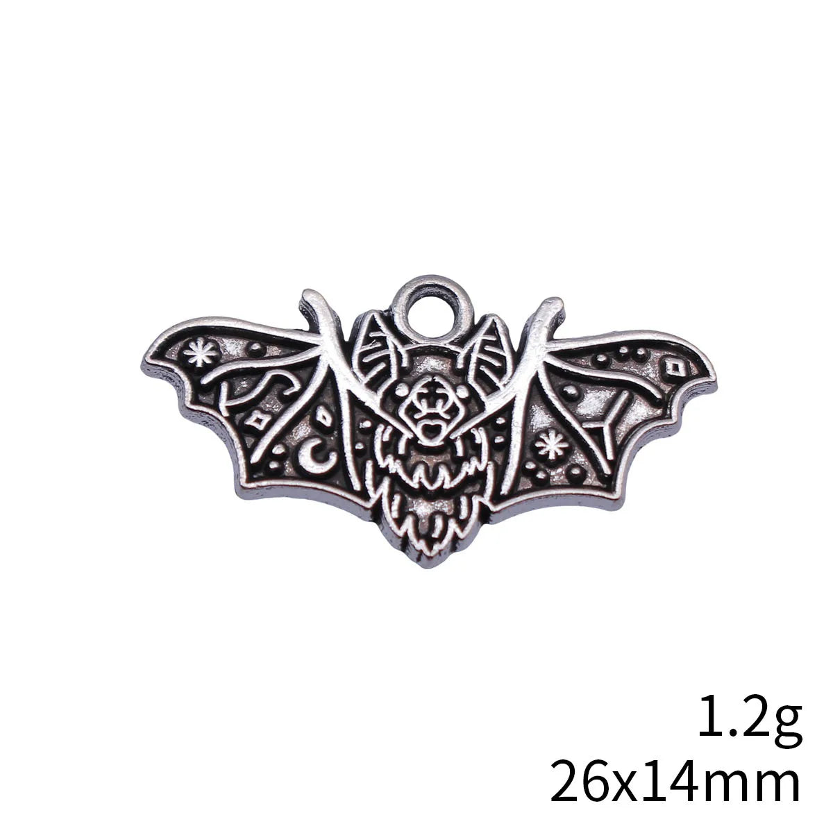 26x14mm 1.2g Antique Silver Zinc Alloy Bat Charm Pendant for DIY Necklace Bracelet Jewelry Making