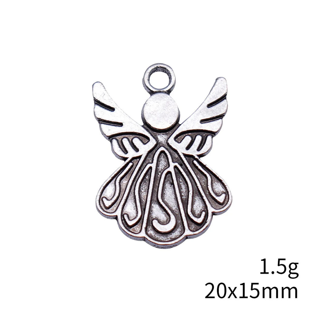 20x15mm 1.5g Antique Silver Zinc Alloy Angel Charm Pendant for DIY Bracelet Necklace Jewelry Making