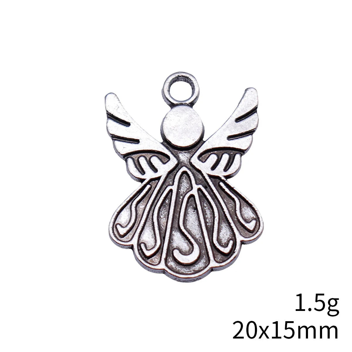 20x15mm 1.5g Antique Silver Zinc Alloy Angel Charm Pendant for DIY Bracelet Necklace Jewelry Making