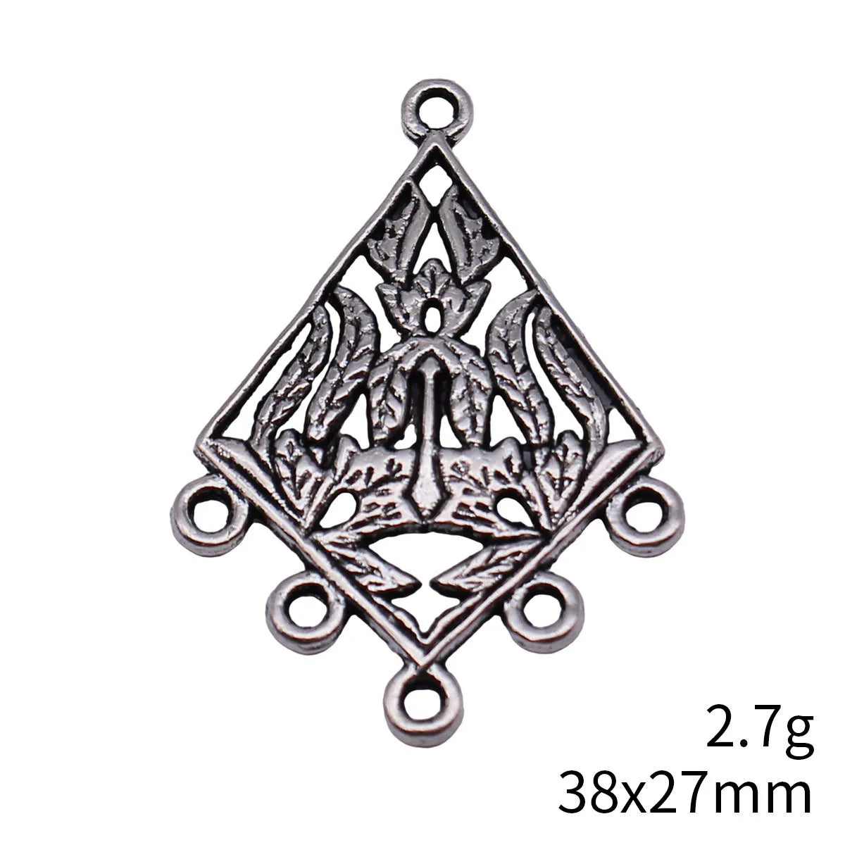 38x27mm 2.7g Antique Silver Zinc Alloy Earring Connector Charm Findings for DIY Earrings Making