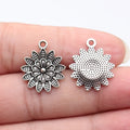 22x19mm 1.7g Antique Silver Zinc Alloy Flower Charm Pendant for DIY Necklace Bracelet Jewelry Making