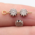 6x6x2.6mm 0.36g Antique Silver Zinc Alloy Gear Texture Spacer Beads Loose Metal Beads for DIY Bracelet Making