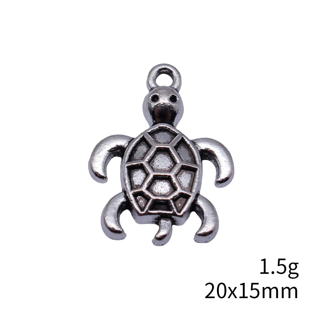 20x15mm 1.5g Antique Silver Zinc Alloy Turtle Charm Pendant for DIY Bracelet Necklace Jewelry