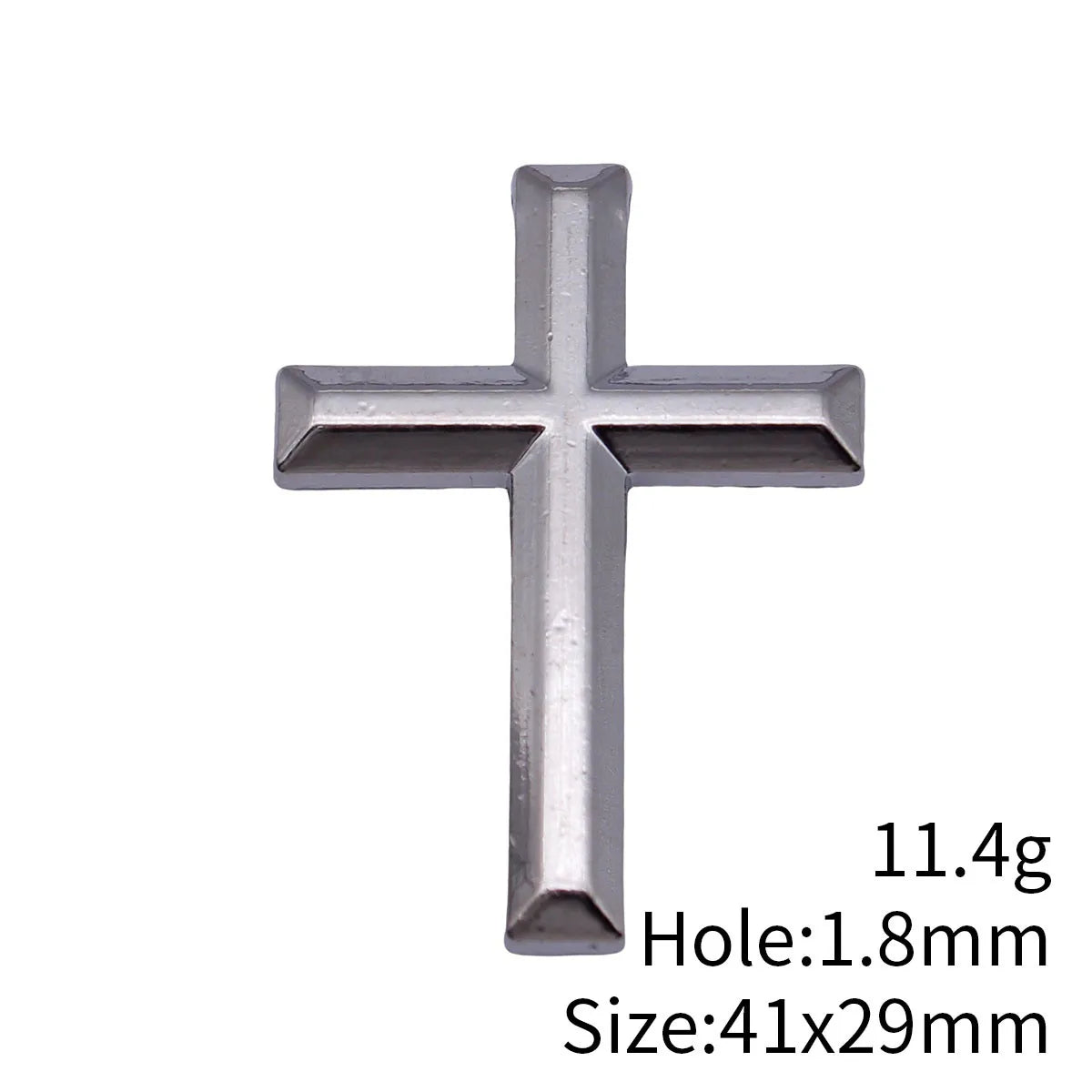 41x29mm 11.4g Silver Tone Zinc Alloy Beveled Edge Cross Charm Pendant for DIY Necklace Jewelry