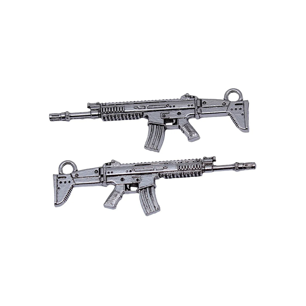 44x14mm 2.9g Antique Silver Zinc Alloy Machine Gun charm pendant for DIY bracelet necklace jewelry