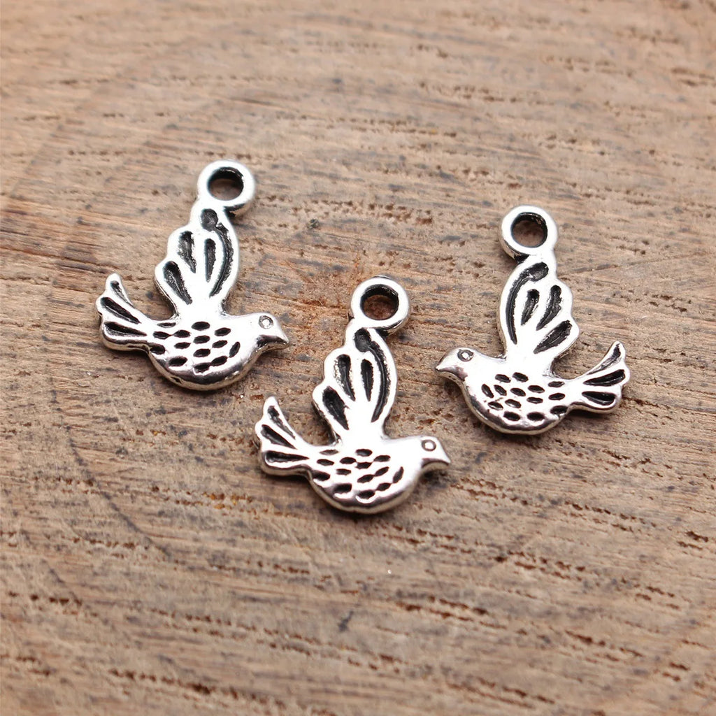 14x10mm 0.5g Multi-Color Zinc Alloy Small Bird Charm Pendant for DIY Necklace Bracelet Making