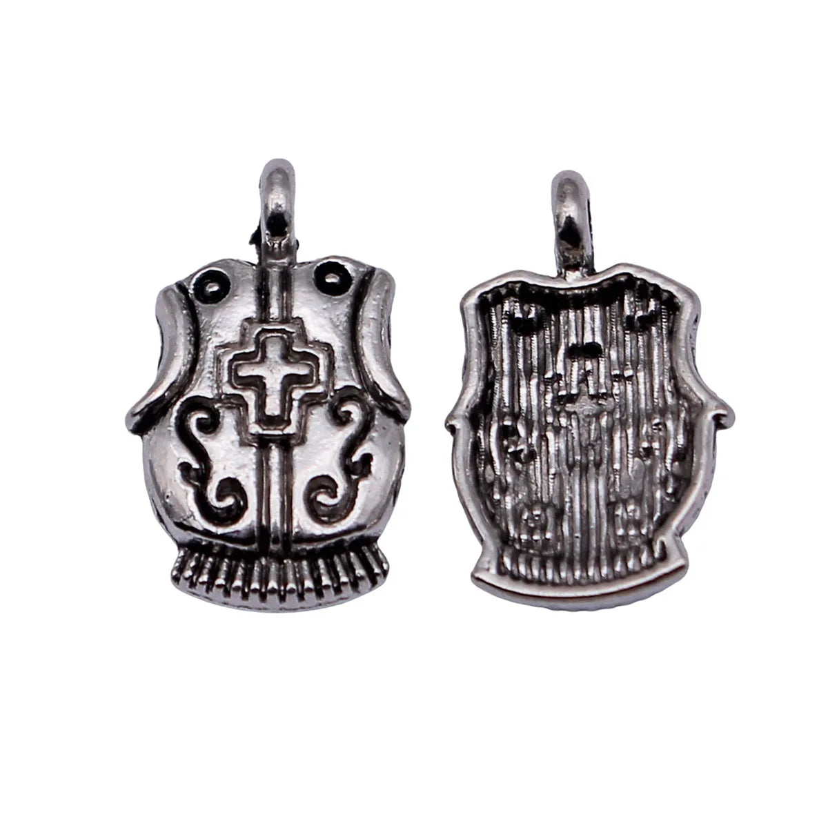 15x9.7mm 0.63g Antique Silver Zinc Alloy Cross Armor Charm Pendant for DIY Necklace Bracelet Jewelry