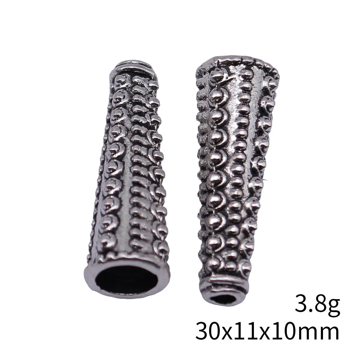 30x11x10mm 3.8g Antique Silver Zinc Alloy Dotted Cone Tassel Cap End Bead Cap for DIY Jewelry Making