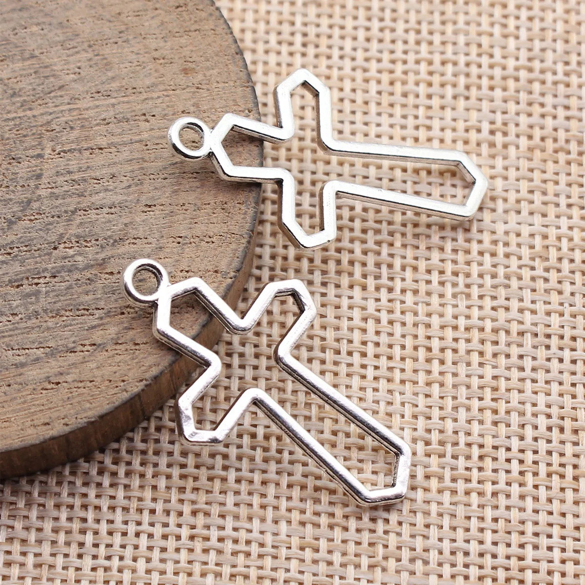 36x20mm 1.5g Multicolor Zinc Alloy Hollow Cross Charm Pendant for Bracelet Necklace Jewelry Making