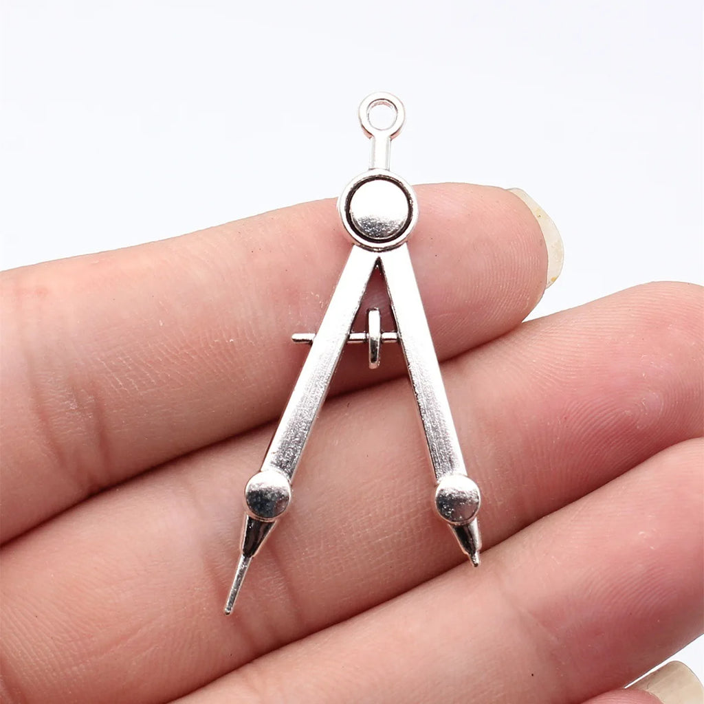 50x24mm 4.3g Antique Silver Zinc Alloy Compass Divider charm pendant for DIY jewelry accessories