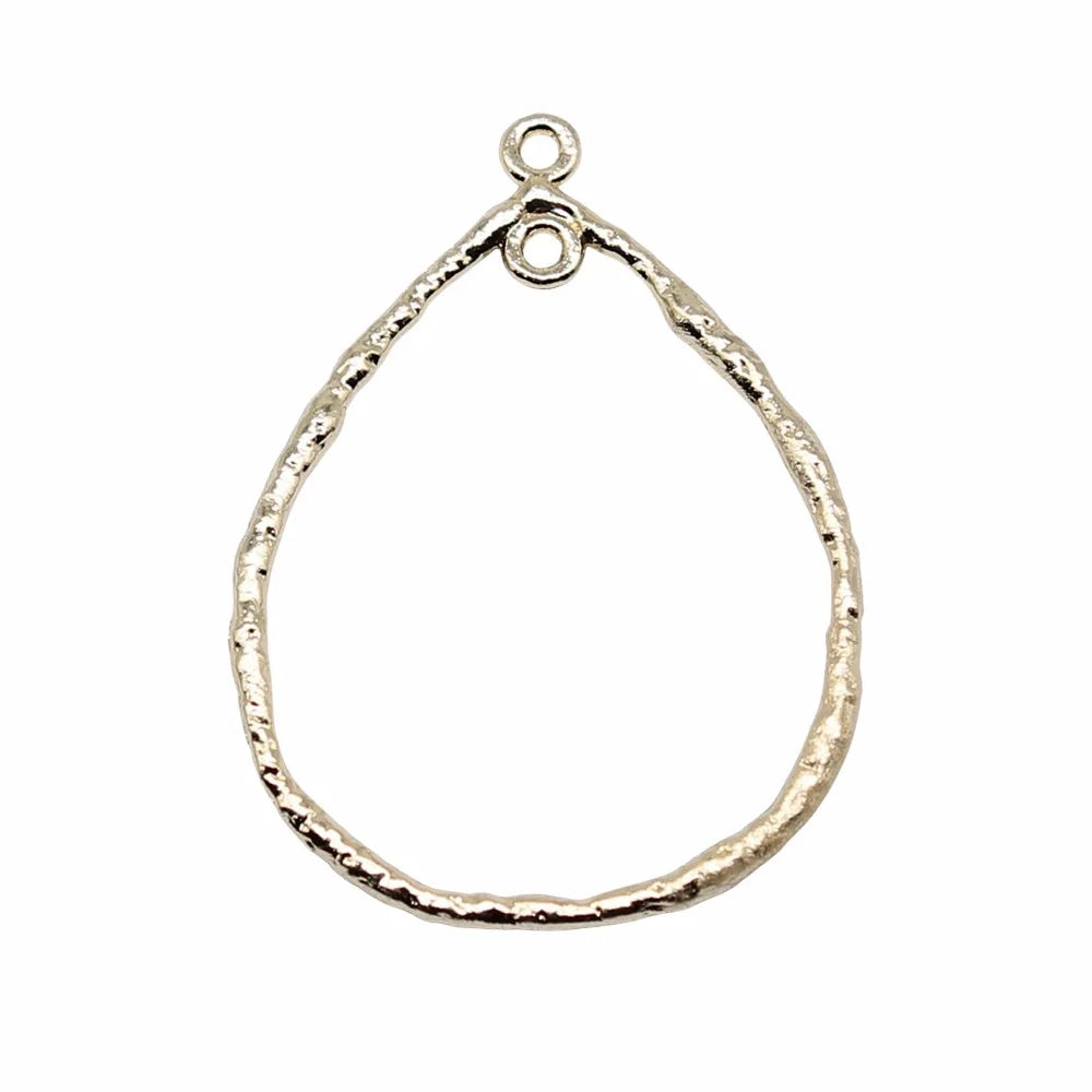 42x30mm 1.6g KC Gold Zinc Alloy Waterdrop Teardrop Earring Connector Charm for DIY Earrings Jewelry Making