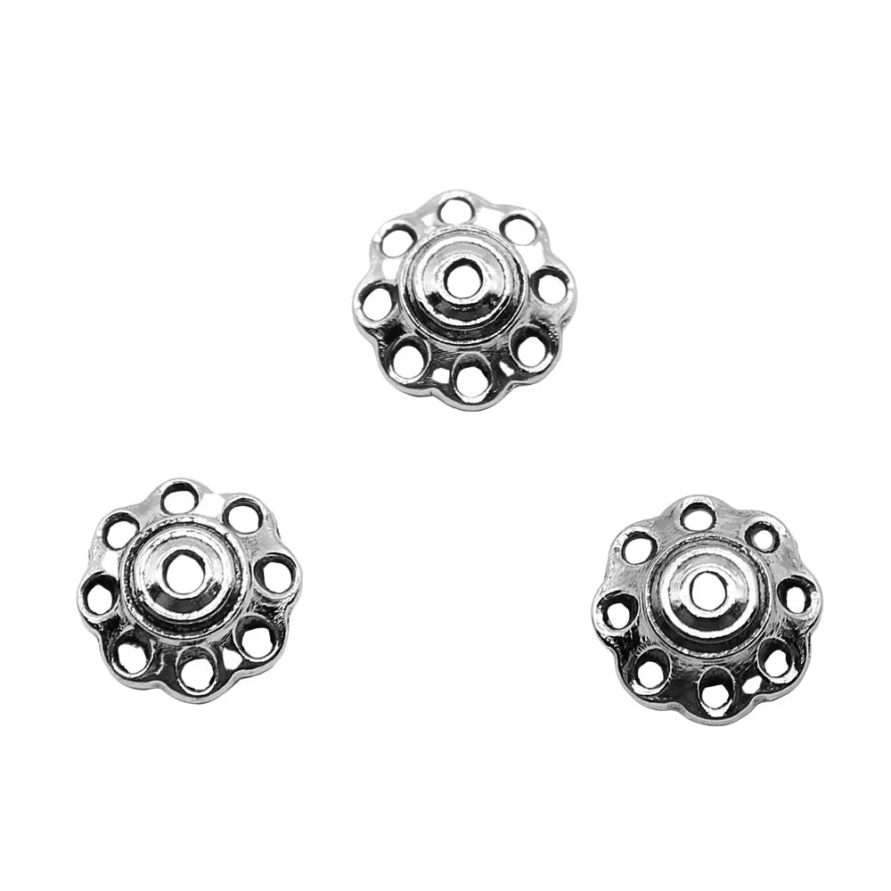 8x8mm 0.3g Antique Silver Zinc Alloy Flower Bead Caps for DIY Bracelet Necklace Jewelry Making