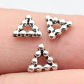 7.7x7x1.9mm 0.2g Antique Silver Zinc Alloy Triangle Dotted Spacer Beads for DIY Bracelet Jewelry Making