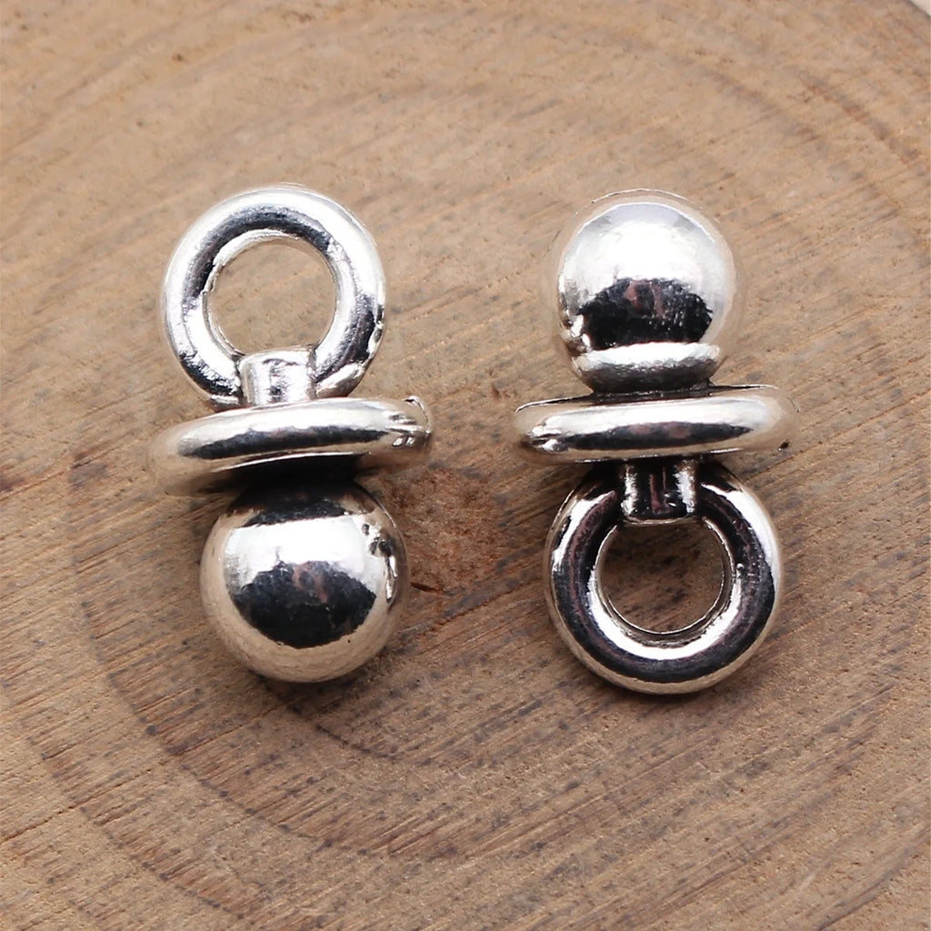 21x12x12mm 4.6g Antique Silver Zinc Alloy 3D Baby Pacifier Charm Pendant for DIY Jewelry Making