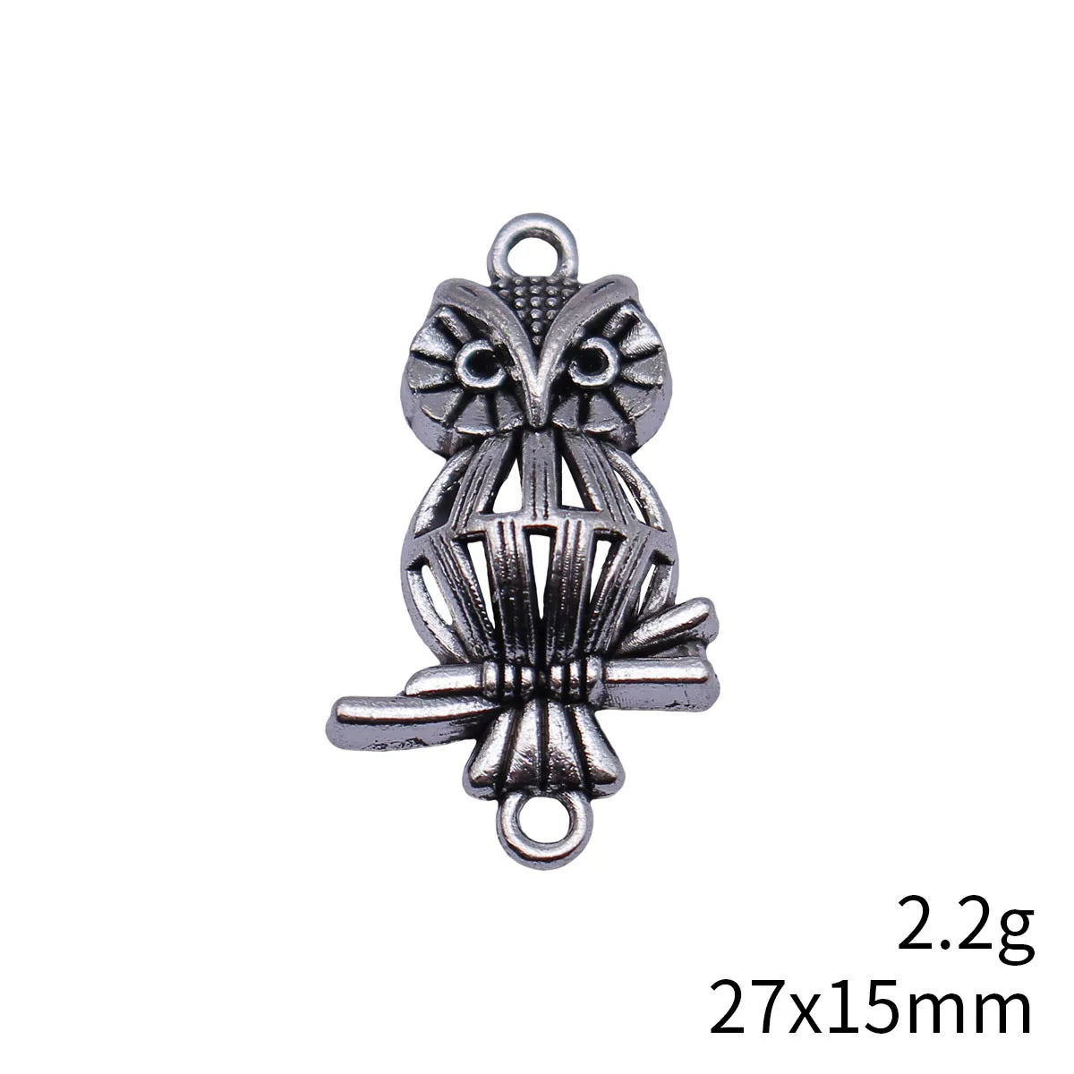 27x15mm 2.2g Antique Silver Zinc Alloy Owl Cat Connector Charm for DIY Necklace Bracelet Jewelry Making