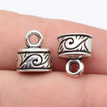 11x10x7.5mm 1.3g Antique Silver Zinc Alloy Carved Floral Tassel Cap Jewelry Findings for DIY Earrings