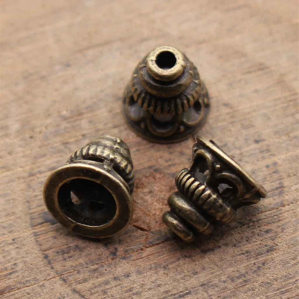 7.4x7.4x4.6mm 0.56g Multicolor Zinc Alloy Small Tassel Cap End Cone Jewelry Findings for DIY Pendant Making