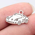 20x13mm 1.3g Antique Silver Zinc Alloy Sports Car Charm Pendant for DIY Necklace Jewelry Making