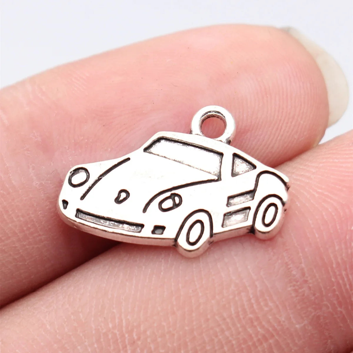 20x13mm 1.3g Antique Silver Zinc Alloy Sports Car Charm Pendant for DIY Necklace Jewelry Making