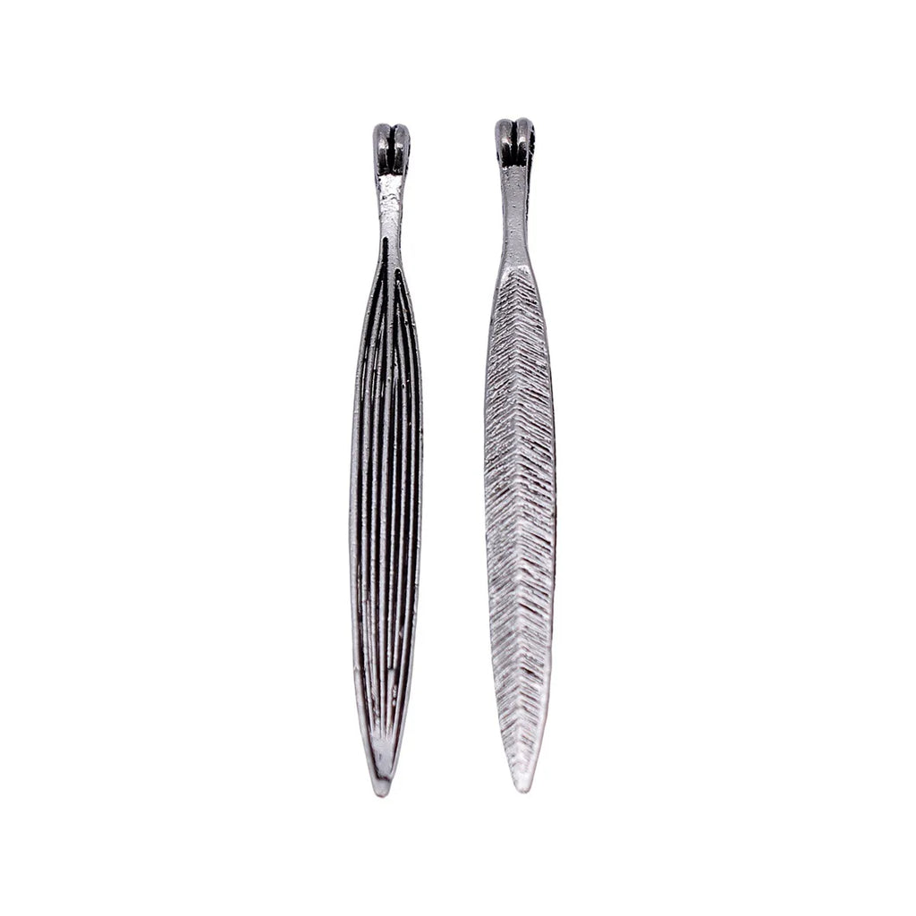 56x5.7x1.5mm 1.5g Antique Silver Zinc Alloy Long Boat Oar Charm Pendant for DIY Nautical Jewelry Making