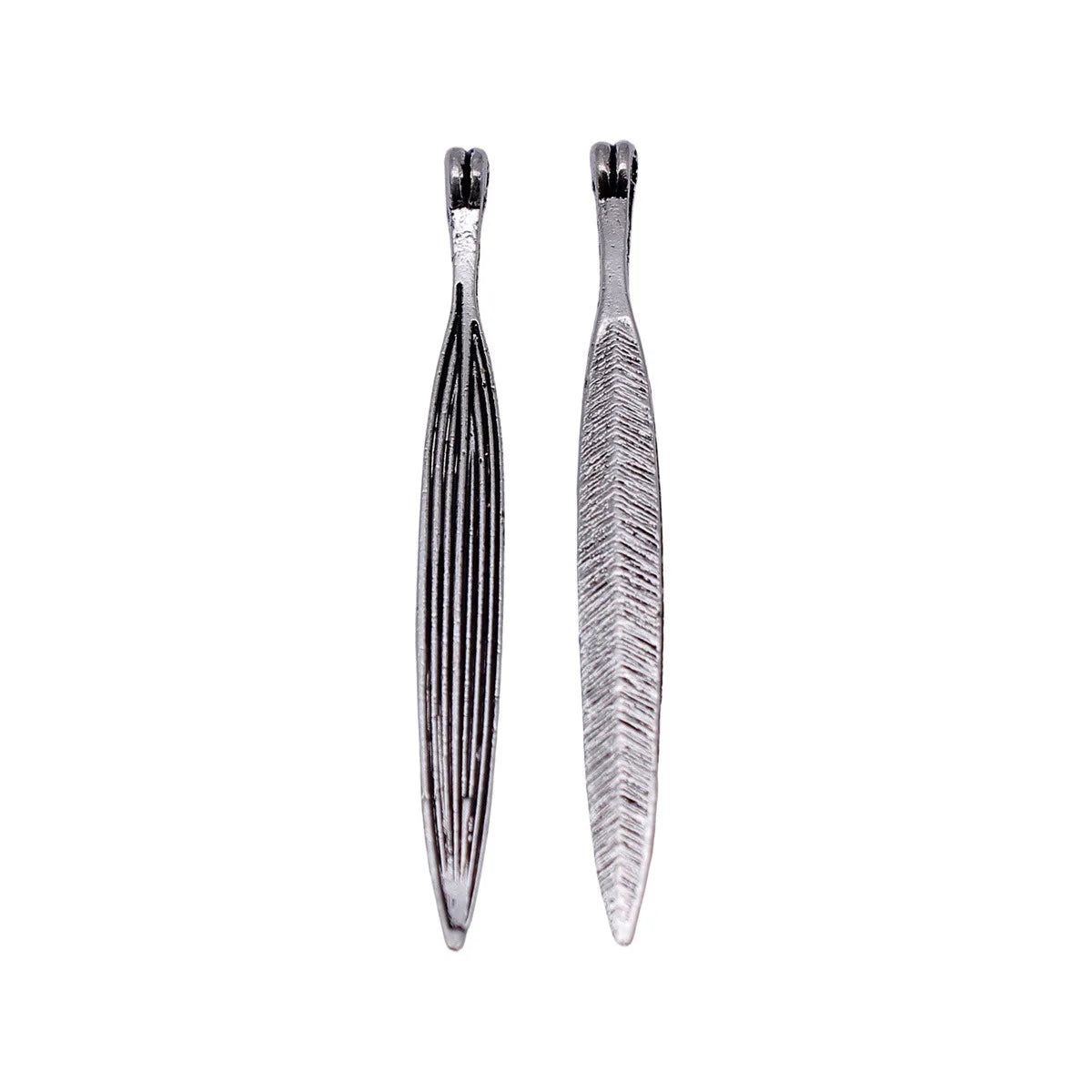 56x5.7x1.5mm 1.5g Antique Silver Zinc Alloy Long Boat Oar Charm Pendant for DIY Nautical Jewelry Making