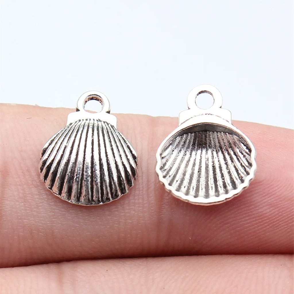 15x12mm 0.8g Antique Silver Zinc Alloy Shell Charm Pendant for DIY Necklace Bracelet Jewelry