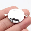 43x29mm 5.8g Multicolor Zinc Alloy Hammered Irregular Round Disc Connector Charm for DIY Jewelry Making
