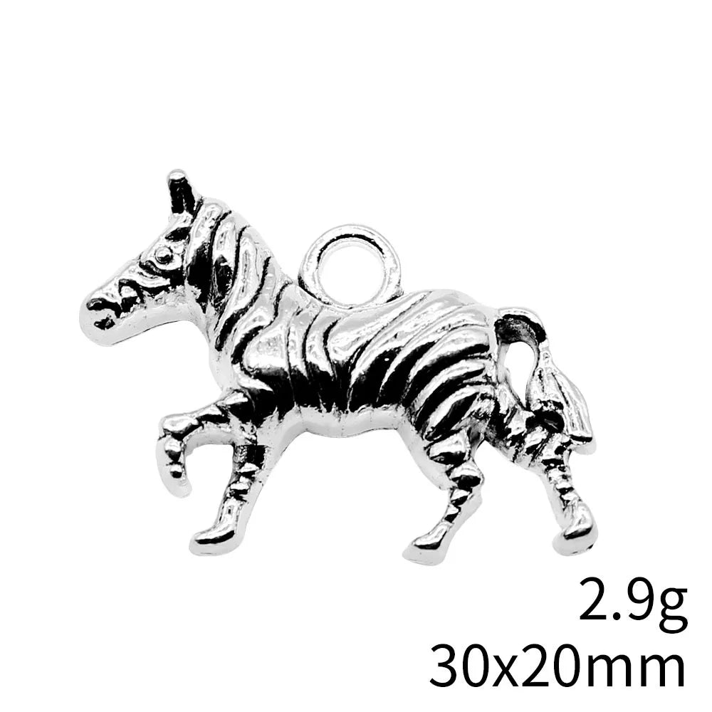30x20mm 2.9g Antique Silver Zinc Alloy Horse Charm Pendant for DIY Necklace Bracelet Jewelry Making