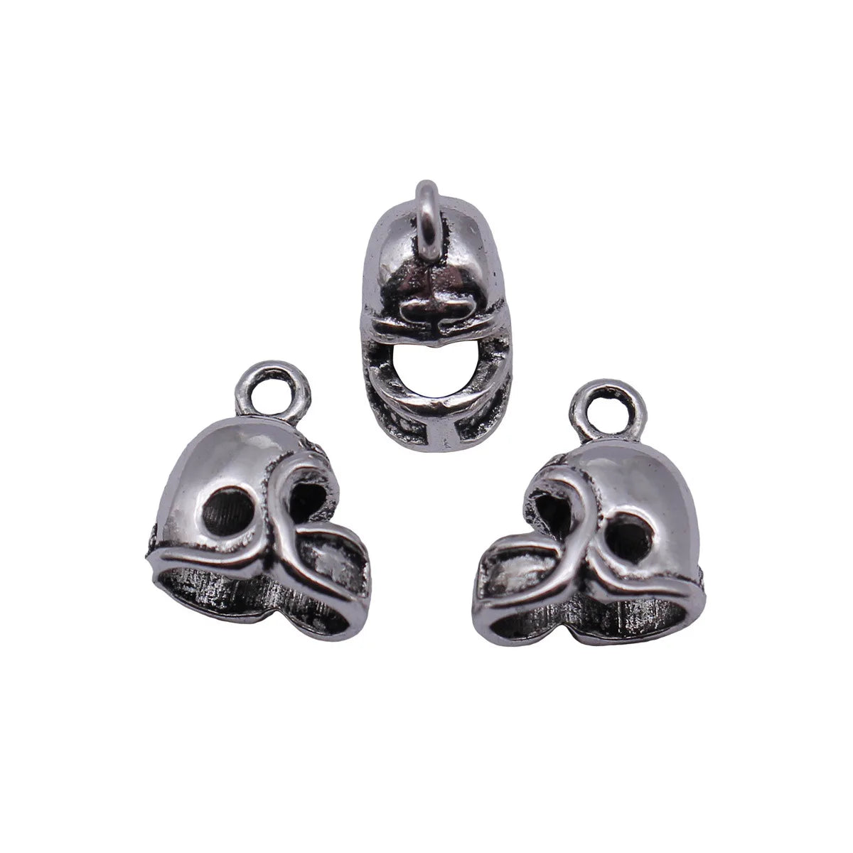 13x12x7.5mm 1g Antique Silver Zinc Alloy 3D Helmet Charm Pendant for DIY Necklace Bracelet Making
