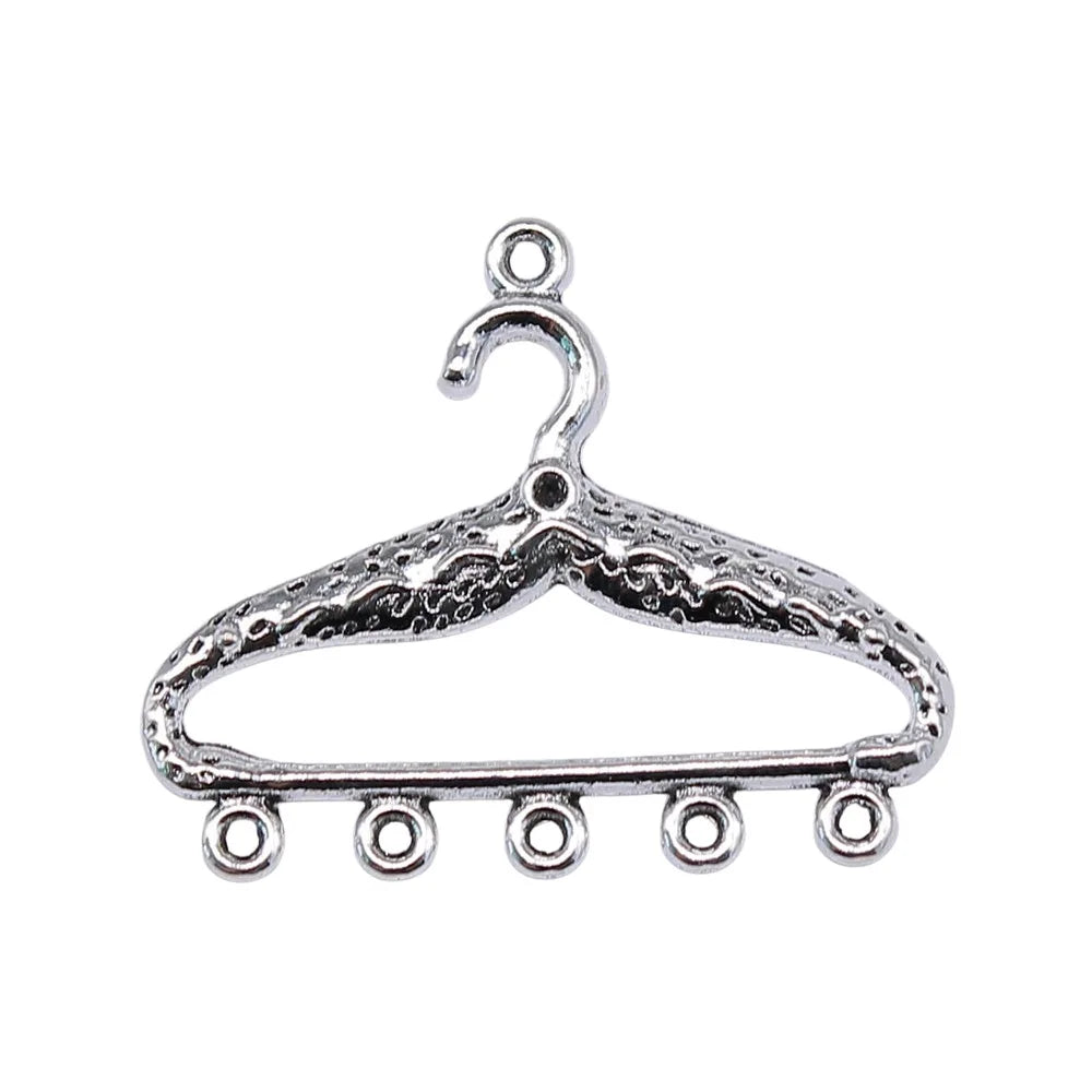 29x35mm 2.8g Antique Silver Zinc Alloy Clothes Hanger Connector Charm for DIY Earring Jewelry Making
