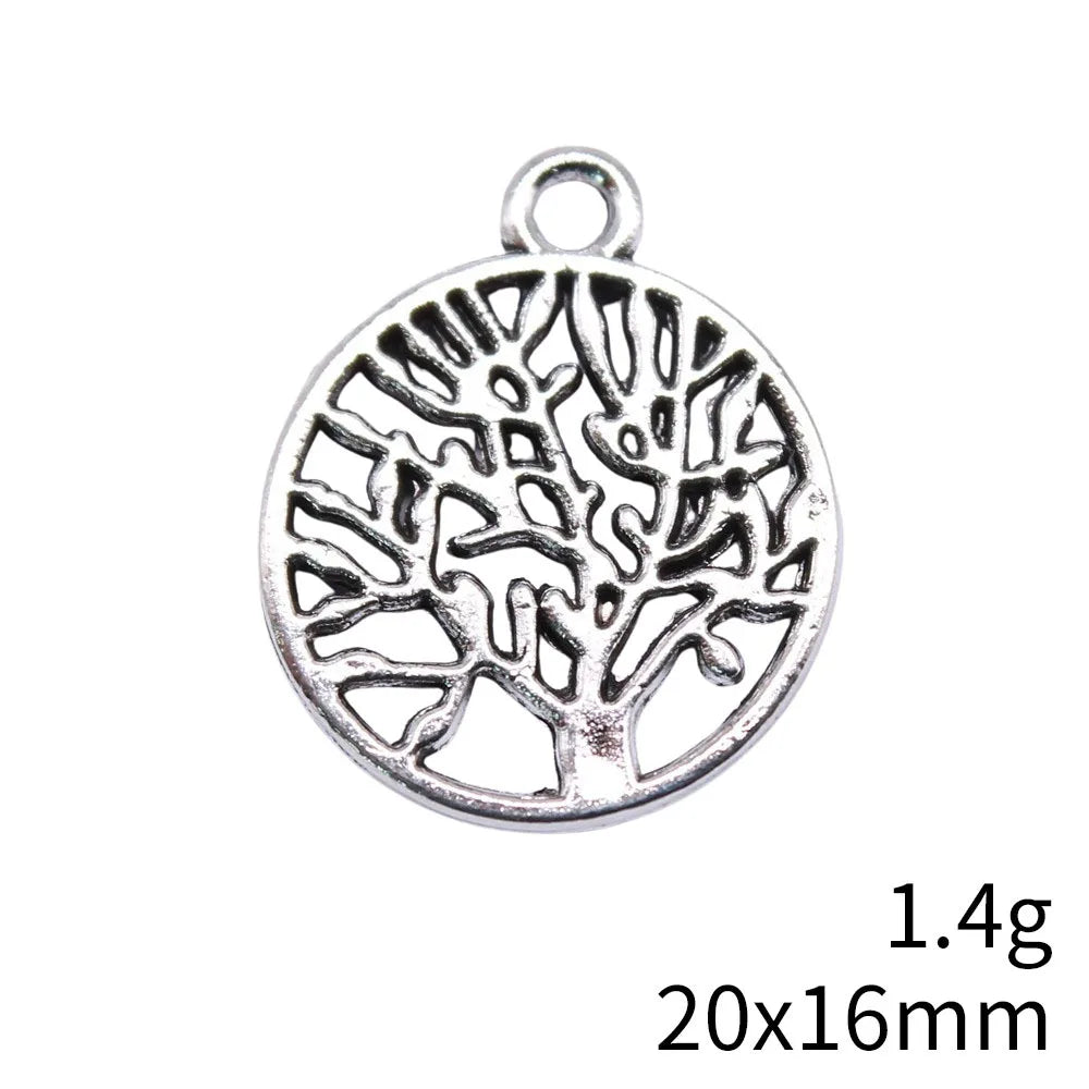 20x16mm 1.4g Multicolor Zinc Alloy Tree of Life Charm Pendant for DIY Necklace Bracelet Jewelry