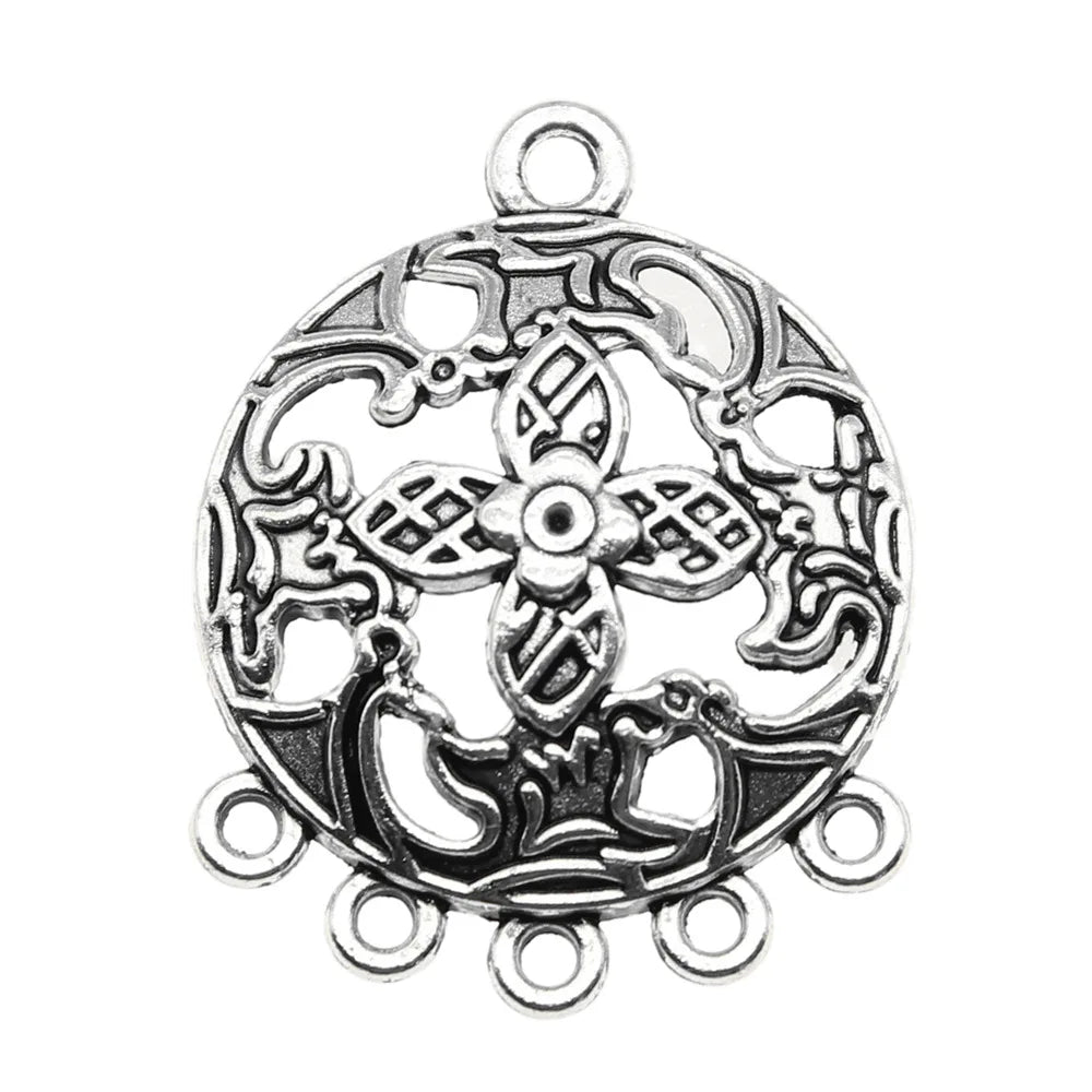 28x23mm 1.8g Antique silver zinc alloy earring connector charm jewelry findings for DIY earring making