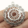 42x38mm 5.9g Multicolor Zinc Alloy Hollow Round Floral Earring Charms for DIY Earrings Jewelry Making